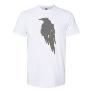 Beautiful Black Crow Raven Bird Watch. Birds Silhouette Softstyle CVC T-Shirt