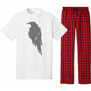 Beautiful Black Crow Raven Bird Watch. Birds Silhouette Pajama Set