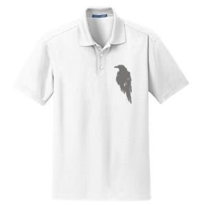 Beautiful Black Crow Raven Bird Watch. Birds Silhouette Dry Zone Grid Polo