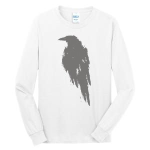 Beautiful Black Crow Raven Bird Watch. Birds Silhouette Tall Long Sleeve T-Shirt