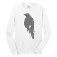 Beautiful Black Crow Raven Bird Watch. Birds Silhouette Tall Long Sleeve T-Shirt