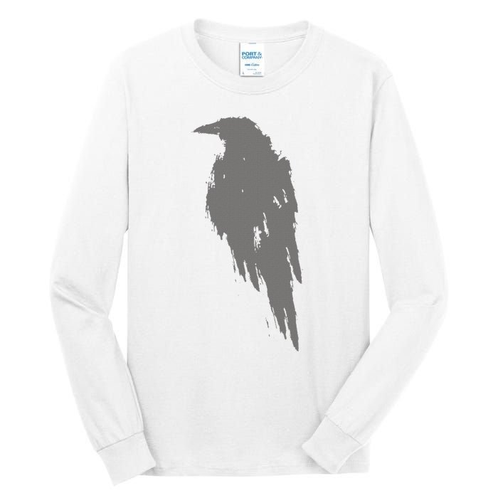 Beautiful Black Crow Raven Bird Watch. Birds Silhouette Tall Long Sleeve T-Shirt