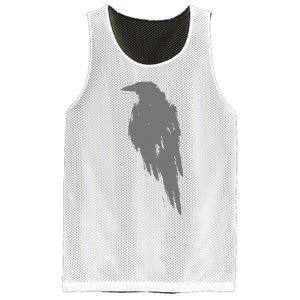 Beautiful Black Crow Raven Bird Watch. Birds Silhouette Mesh Reversible Basketball Jersey Tank