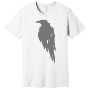 Beautiful Black Crow Raven Bird Watch. Birds Silhouette Premium T-Shirt