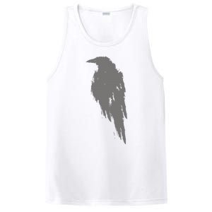 Beautiful Black Crow Raven Bird Watch. Birds Silhouette PosiCharge Competitor Tank