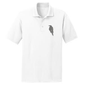 Beautiful Black Crow Raven Bird Watch. Birds Silhouette PosiCharge RacerMesh Polo