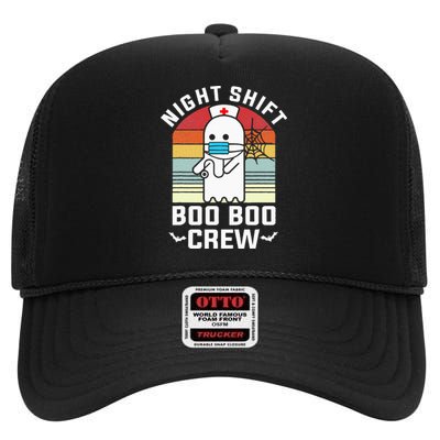 Boo Boo Crew Funny Nurse Halloween Cute Ghost Costume Gift High Crown Mesh Back Trucker Hat