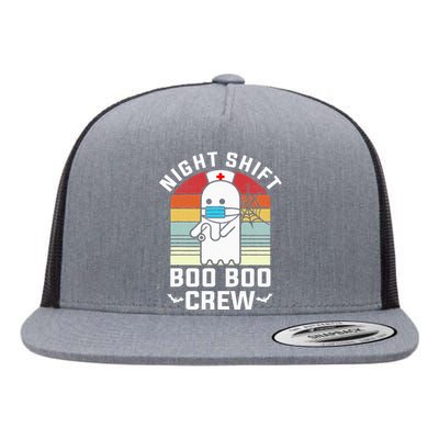 Boo Boo Crew Funny Nurse Halloween Cute Ghost Costume Gift Flat Bill Trucker Hat