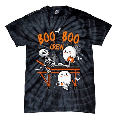 Boo Boo Crew Nurse Ghost Skeleton Funny Halloween Nurse Tie-Dye T-Shirt