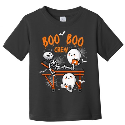 Boo Boo Crew Nurse Ghost Skeleton Funny Halloween Nurse Toddler T-Shirt