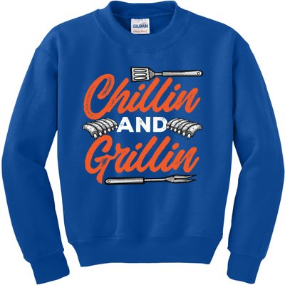 Bbq Barbeque Chillin And Grillin Cute Gift Kids Sweatshirt