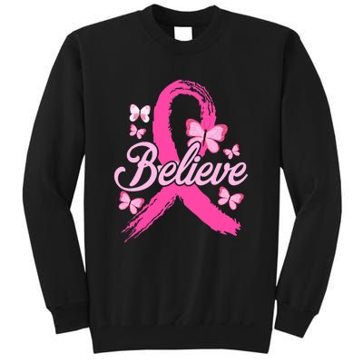 Believe Breast Cancer Awareness Month Breast Cancer Sweatshirt