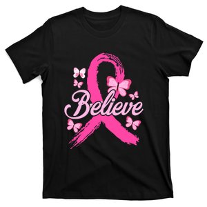 Believe Breast Cancer Awareness Month Breast Cancer T-Shirt