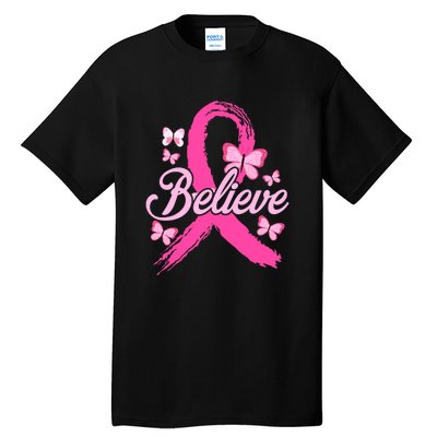 Believe Breast Cancer Awareness Month Breast Cancer Tall T-Shirt