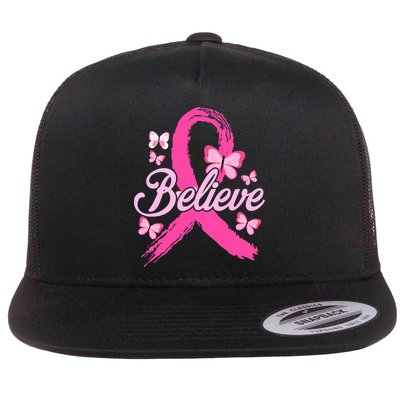 Believe Breast Cancer Awareness Month Breast Cancer Flatbill Hat