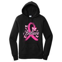 Believe Breast Cancer Awareness Month Breast Cancer Women's Pullover Hoodie