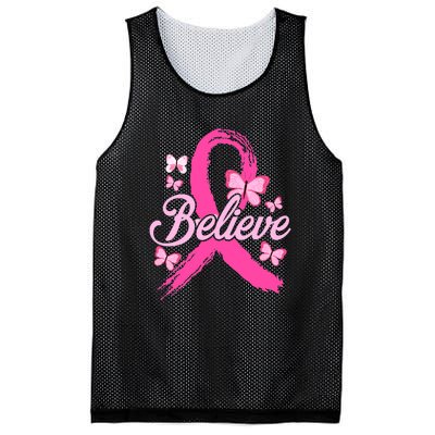 Believe Breast Cancer Awareness Month Breast Cancer Mesh Reversible Basketball Jersey Tank