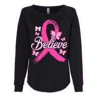 Believe Breast Cancer Awareness Month Breast Cancer Womens California Wash Sweatshirt