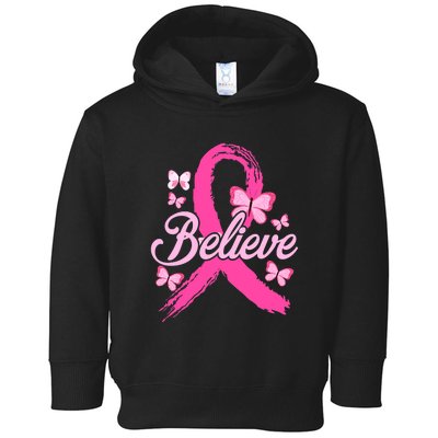 Believe Breast Cancer Awareness Month Breast Cancer Toddler Hoodie