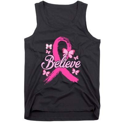 Believe Breast Cancer Awareness Month Breast Cancer Tank Top