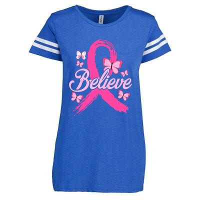 Believe Breast Cancer Awareness Month Breast Cancer Enza Ladies Jersey Football T-Shirt