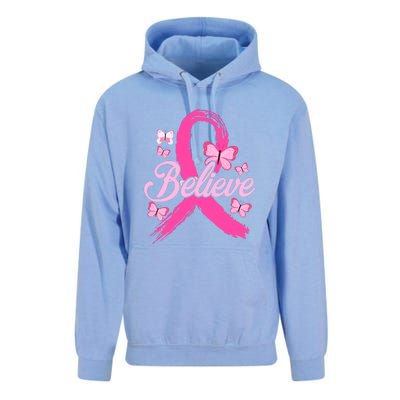 Believe Breast Cancer Awareness Month Breast Cancer Unisex Surf Hoodie