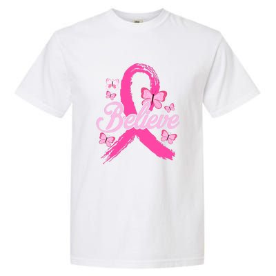 Believe Breast Cancer Awareness Month Breast Cancer Garment-Dyed Heavyweight T-Shirt