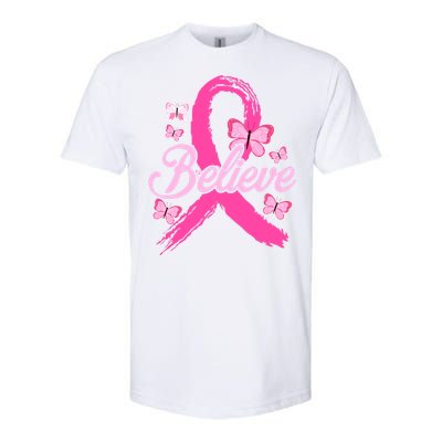 Believe Breast Cancer Awareness Month Breast Cancer Softstyle CVC T-Shirt