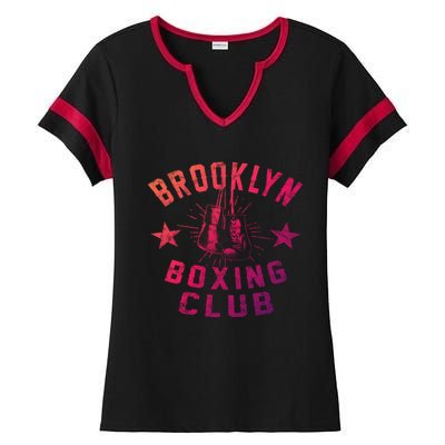 Brooklyn Boxing Club Vintage Distressed Boxing Gift Ladies Halftime Notch Neck Tee