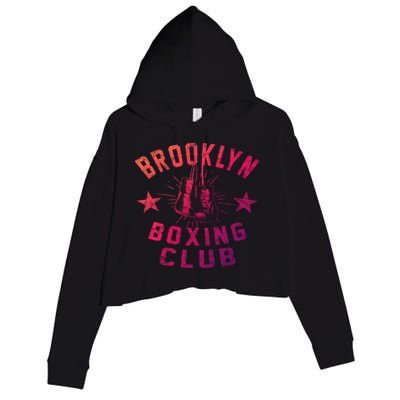 Brooklyn Boxing Club Vintage Distressed Boxing Gift Crop Fleece Hoodie