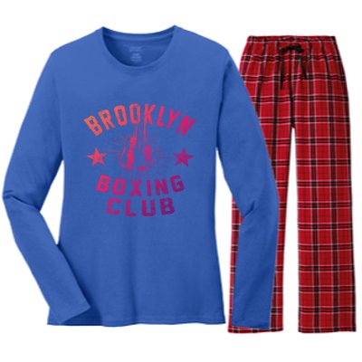 Brooklyn Boxing Club Vintage Distressed Boxing Gift Women's Long Sleeve Flannel Pajama Set 