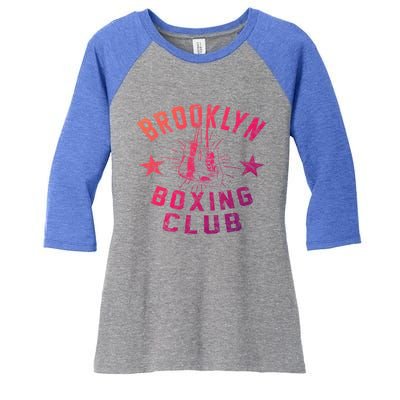 Brooklyn Boxing Club Vintage Distressed Boxing Gift Women's Tri-Blend 3/4-Sleeve Raglan Shirt