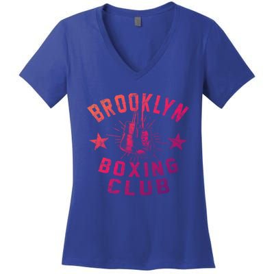 Brooklyn Boxing Club Vintage Distressed Boxing Gift Women's V-Neck T-Shirt