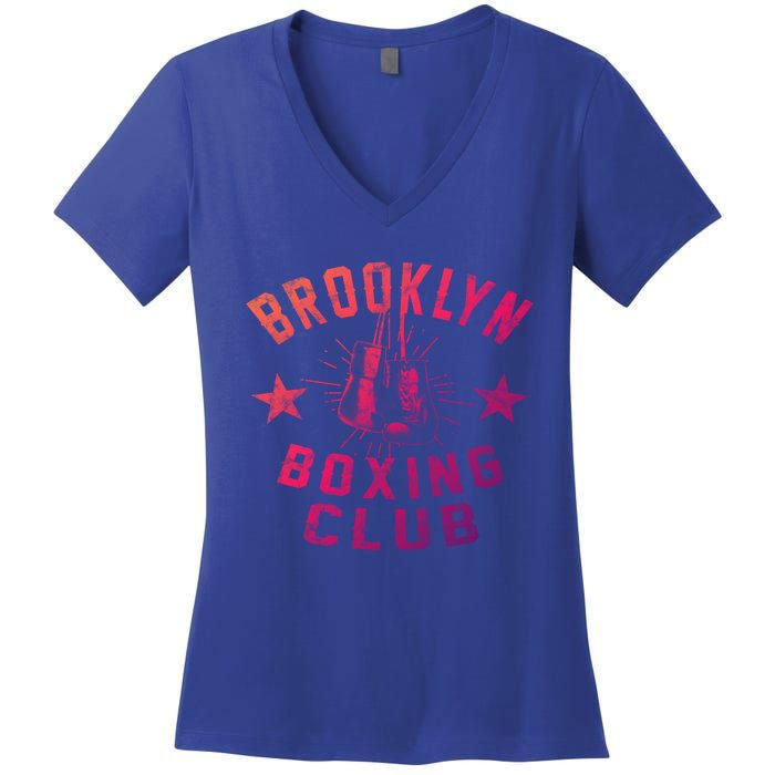 Brooklyn Boxing Club Vintage Distressed Boxing Gift Women's V-Neck T-Shirt