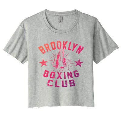 Brooklyn Boxing Club Vintage Distressed Boxing Gift Women's Crop Top Tee