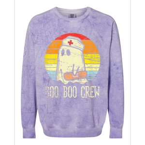 Boo Boo Crew Nurse Halloween Nurses Rn Ghost Gift Colorblast Crewneck Sweatshirt