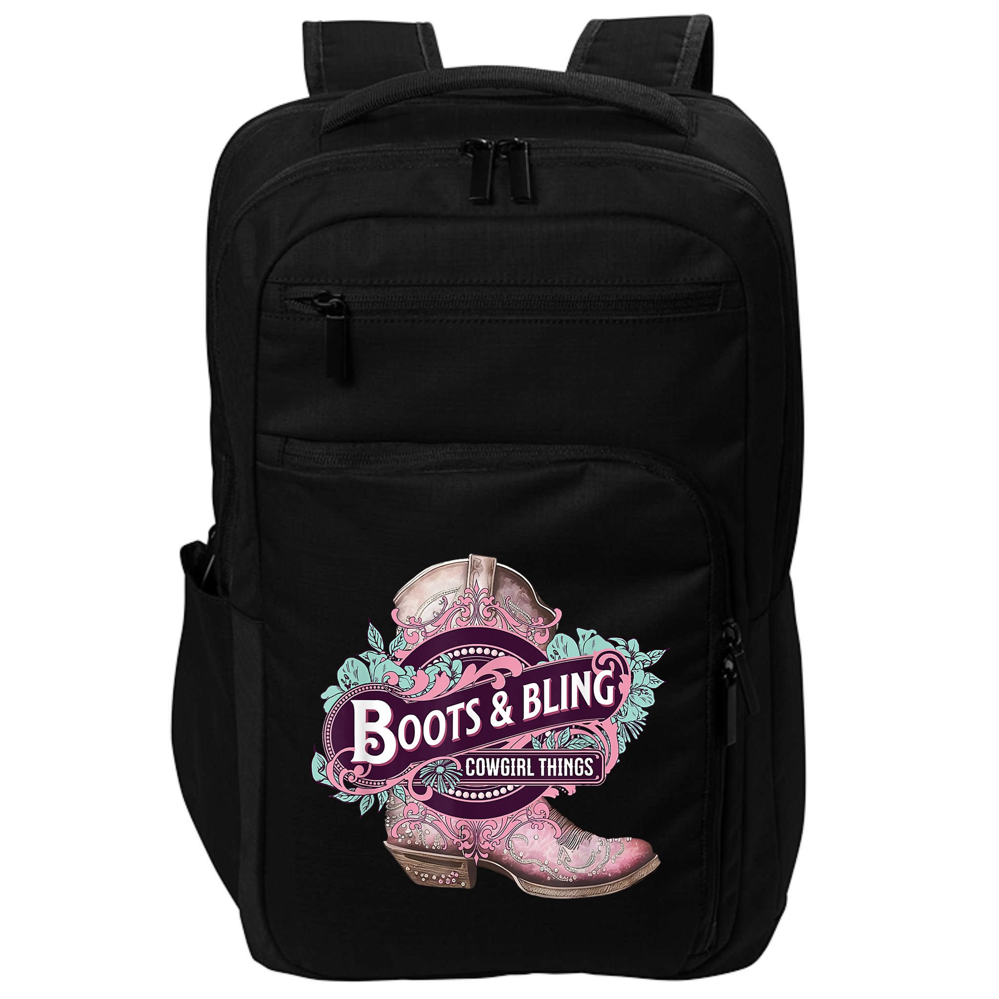 Boots & Bling Cowgirl Things Cute Western Country Rodeo Impact Tech Backpack