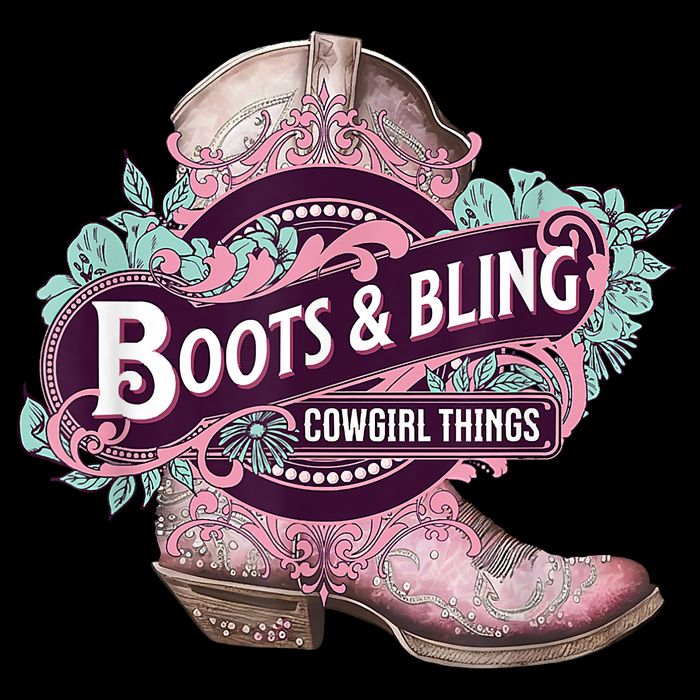 Boots & Bling Cowgirl Things Cute Western Country Rodeo Flat Bill Trucker Hat