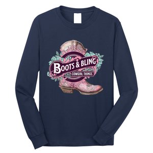 Boots & Bling Cowgirl Things Cute Western Country Rodeo Long Sleeve Shirt