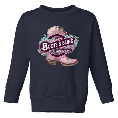 Boots & Bling Cowgirl Things Cute Western Country Rodeo Toddler Sweatshirt