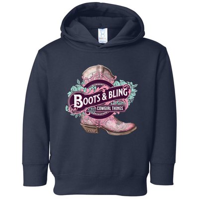 Boots & Bling Cowgirl Things Cute Western Country Rodeo Toddler Hoodie