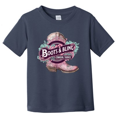 Boots & Bling Cowgirl Things Cute Western Country Rodeo Toddler T-Shirt