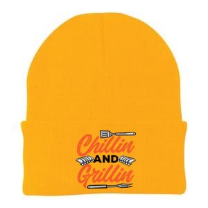 Bbq Barbeque Chillin And Grillin Funny Gift Knit Cap Winter Beanie