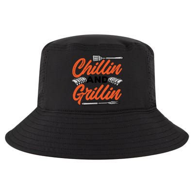 Bbq Barbeque Chillin And Grillin Funny Gift Cool Comfort Performance Bucket Hat