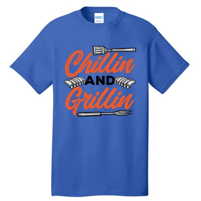 Bbq Barbeque Chillin And Grillin Funny Gift Tall T-Shirt