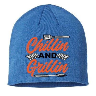 Bbq Barbeque Chillin And Grillin Funny Gift Sustainable Beanie