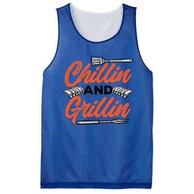 Bbq Barbeque Chillin And Grillin Funny Gift Mesh Reversible Basketball Jersey Tank