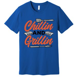 Bbq Barbeque Chillin And Grillin Funny Gift Premium T-Shirt