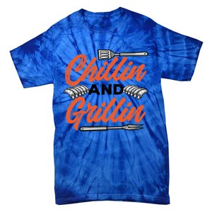 Bbq Barbeque Chillin And Grillin Funny Gift Tie-Dye T-Shirt