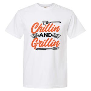 Bbq Barbeque Chillin And Grillin Funny Gift Garment-Dyed Heavyweight T-Shirt